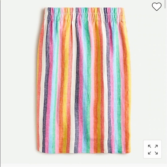J. Crew NWT Rainbow Stripe Linen Mini Skirt - Picture 2 of 11